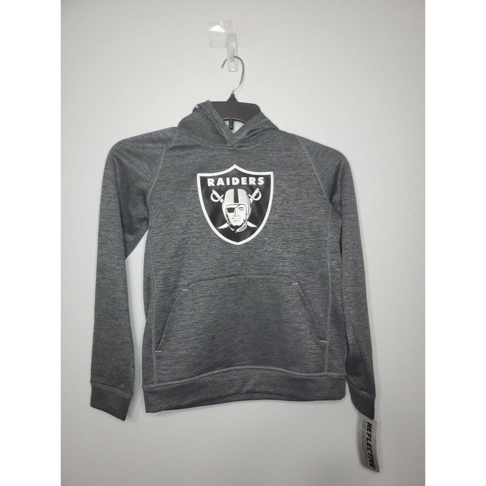 Las Vegas Raiders NFL Football Reflective Hoodie Jacket Size Youth M Oakland LA